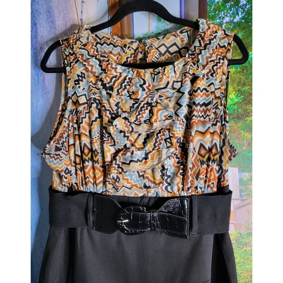 Alyx Limited - Plus Size - Multicolor Sheath Ruffle Top Sleeveless Dress - Picture 2 of 6